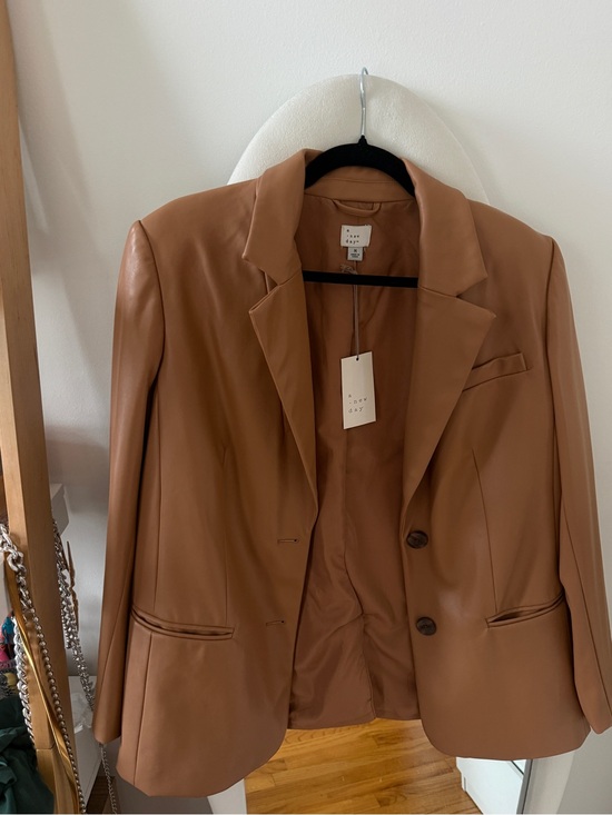 a new day Jackets & Blazers - a new day Faux Leather Blazer in Camel